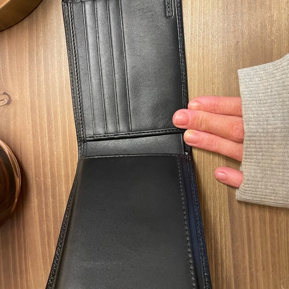 Coach Midnight Blue Embossed Wallet - Picture 4 of 6